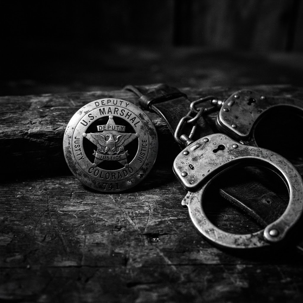 Police badge and handcuffs
